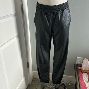 Faux Leather Jogger Pants Size M